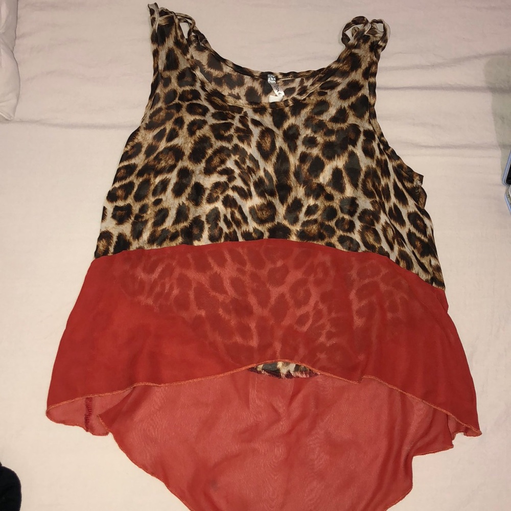Cheetah/Orange Blouse